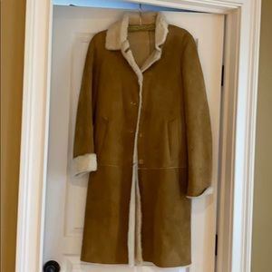 Burberry 3/4 length shearling coat